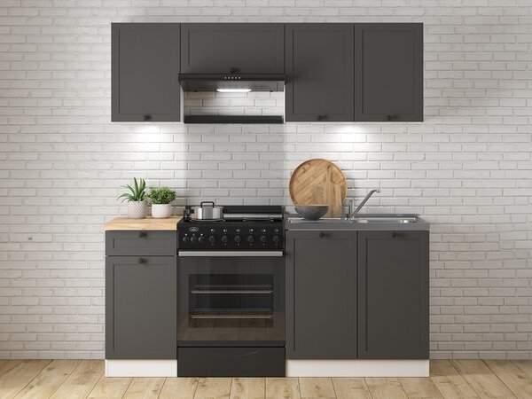 Set de bucătărie modular Classic Grey 117, 170x47cm, 69.65 kg