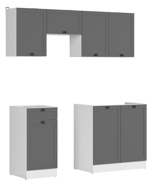 Set de bucătărie modular Classic Grey 117, 170x47cm, 69.65 kg