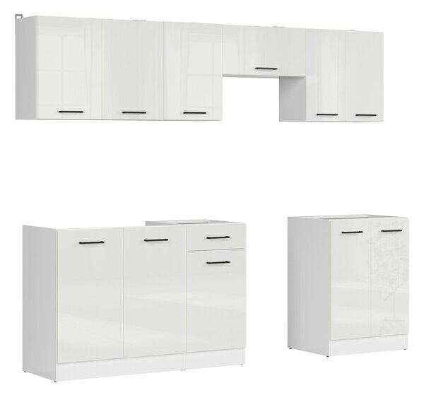 Set de bucătărie modular Line White 119, 240x47cm, 103.15 kg