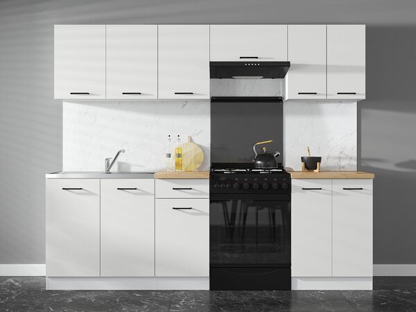 Set de bucătărie modular Line White 119, 240x47cm, 103.15 kg