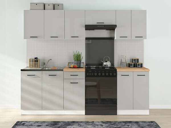 Set de bucătărie modular Line Grey 120, 240x47cm, 103.15 kg