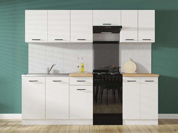 Set de bucătărie modular Line White 118, 230x47cm, 102.4 kg