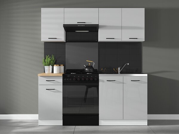 Set de bucătărie modular Line Grey 118, 180x47cm, 69.7 kg