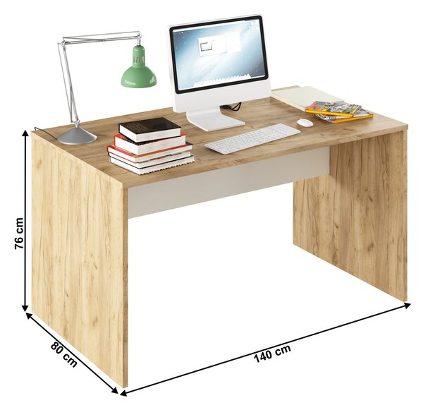 Masă PC Rumia 11 (stejar artisan + alb). 1064681