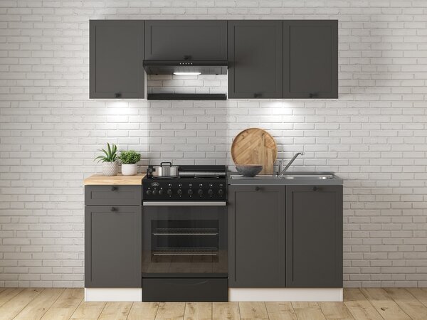 Set de bucătărie modular Classic Grey 118, 180x47cm, 69.7 kg