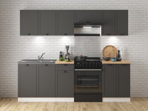 Set de bucătărie modular Classic Grey 120, 240x47cm, 103.15 kg