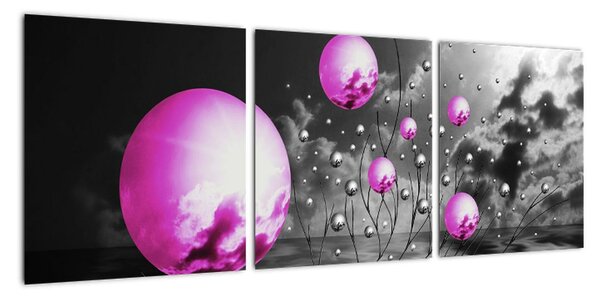 Tablou abstract - bile violet