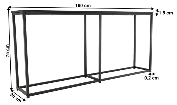 Măsuță consolă Burnet (gri închis grafit + negru). 1028801
