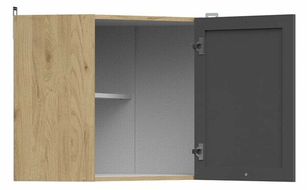 Dulap modular de colț pentru perete Classic Grey Oak 104, 57x60x60cm, 18.2 kg