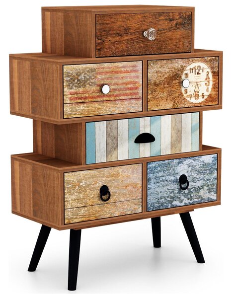Comoda MEZO KM2, multicolor, PAL/metal, 63x29x85 cm