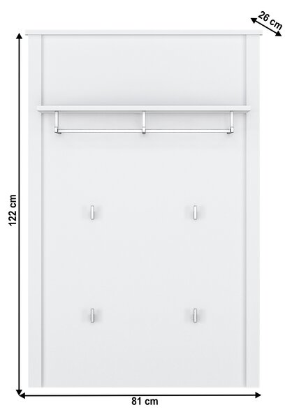 Panou cuier 80 cm Otis 80 (alb). 1065256