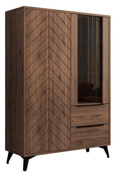 Raft Comfivo Citrus V, Nuc, MDF, PAL laminat, Sticlă călită, 150x104x40cm, 64 kg