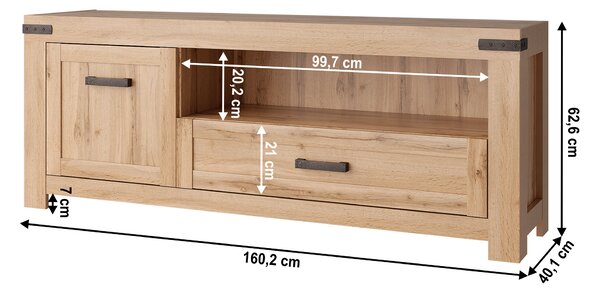 Masă TV Mateo 1d1s/160 (stejar wotan). 1065267
