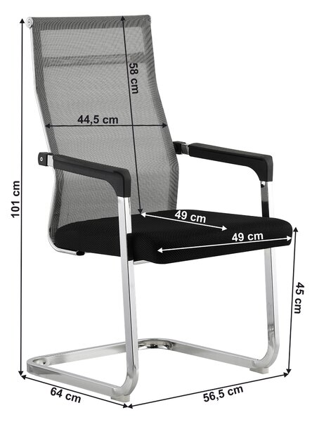 Scaun de birou Rimal (gri + negru). 1065305