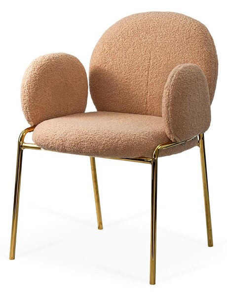Scaun dining Kora, bej, boucle