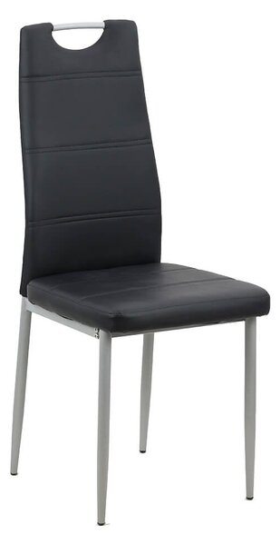 Scaun dining Serena, negru, piele ecologica