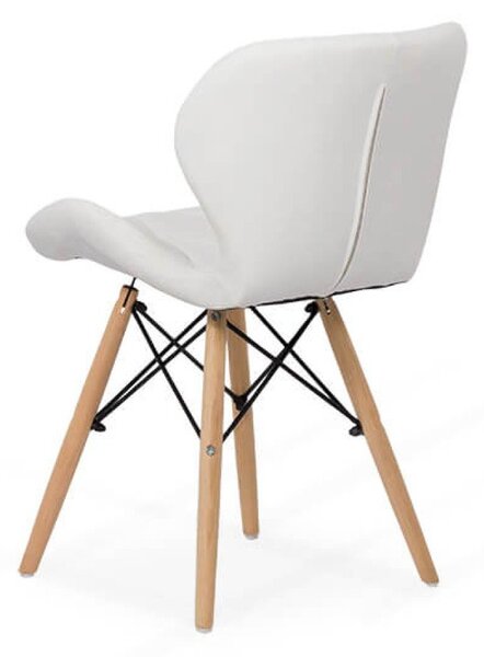 Scaun dining Uma, alb, piele ecologica