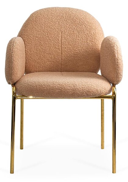 Scaun dining Kora, bej, boucle