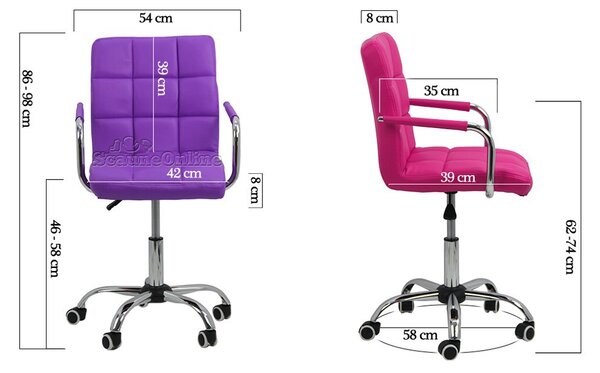 Scaun de birou Summit, roz, piele ecologica