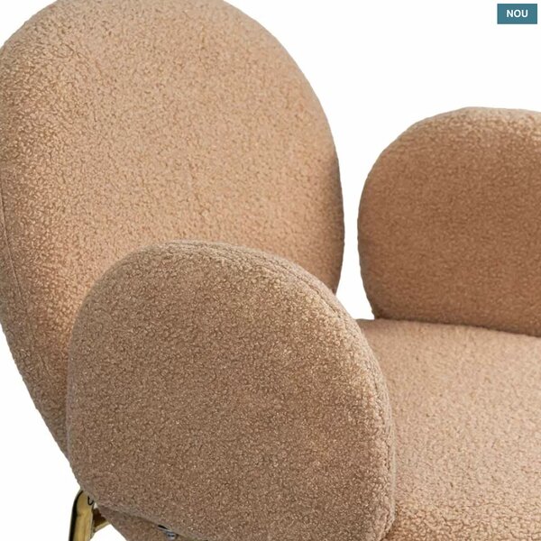 Scaun dining Kora, bej, boucle