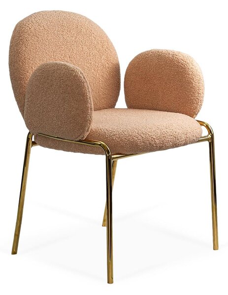 Scaun dining Kora, bej, boucle