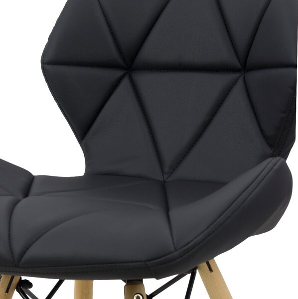 Scaun dining Uma, negru, piele ecologica