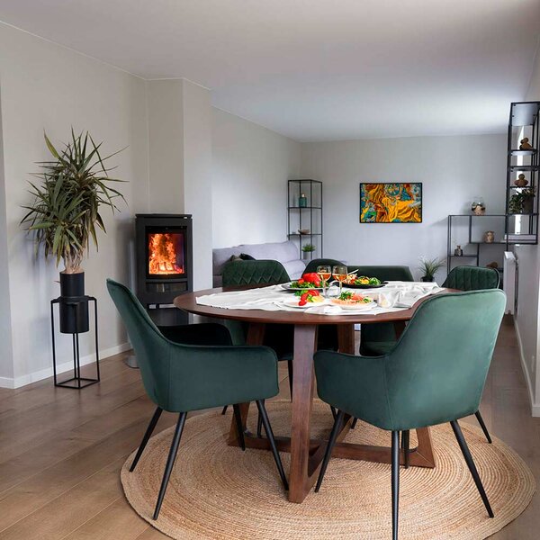 Scaun dining Aria, verde, catifea