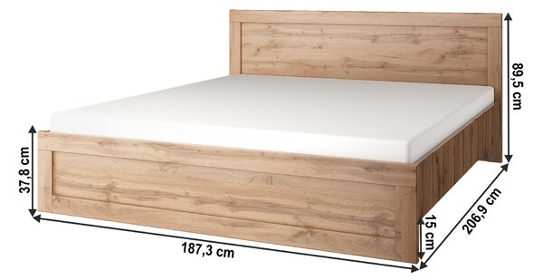 Pat matrimonial 180 cm Mateo 180 (stejar wotan). 1065319