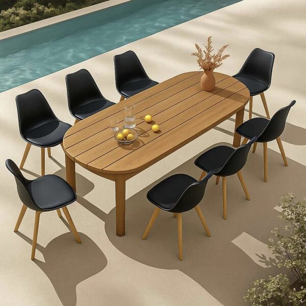 Scaun dining Yara, negru, piele ecologica