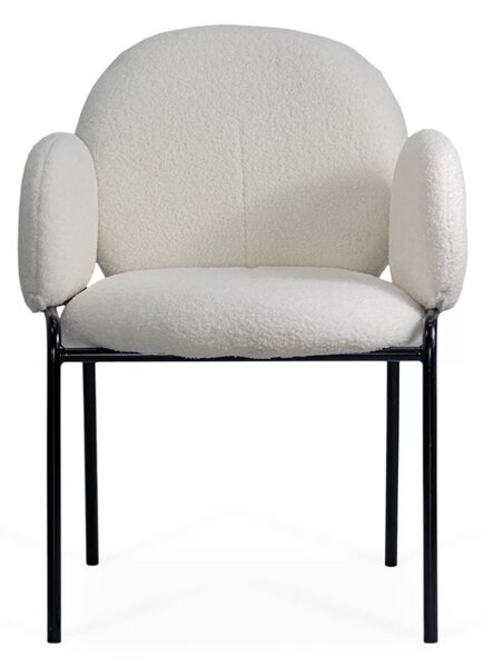 Scaun dining Juno, crem, boucle