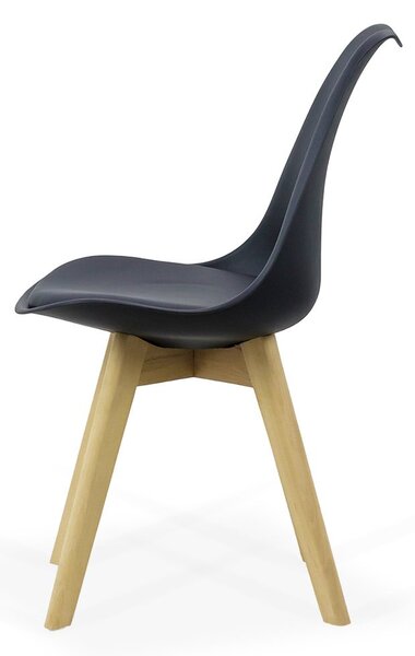 Scaun dining Yara, negru, piele ecologica