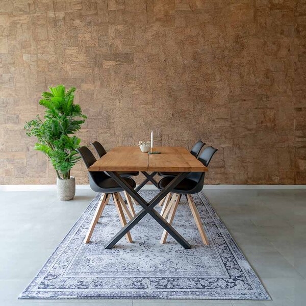 Scaun dining Yara, negru, piele ecologica