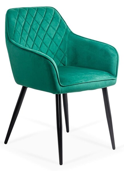 Scaun dining Aria, verde, catifea
