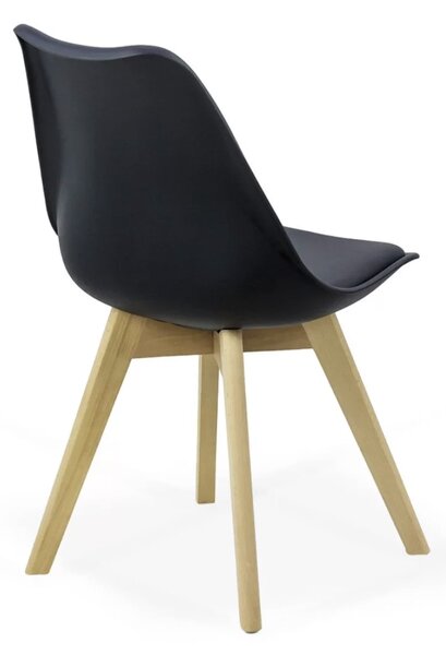 Scaun dining Yara, negru, piele ecologica