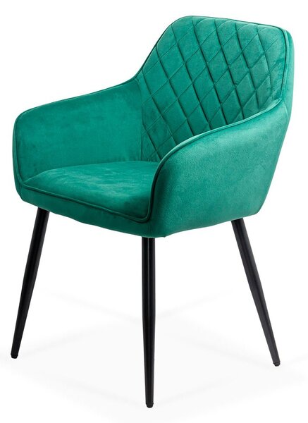Scaun dining Aria, verde, catifea