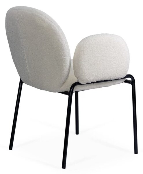 Scaun dining Juno, crem, boucle