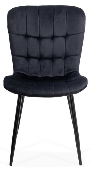 Scaun dining Dalia, negru, catifea
