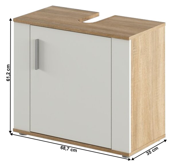 Dulap sub chiuvetă Leah 02 (stejar sonoma + alb mat). 1065345