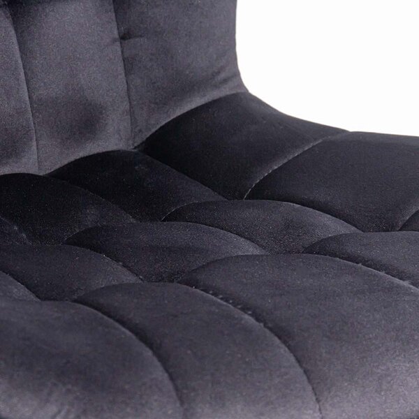 Scaun dining Dalia, negru, catifea