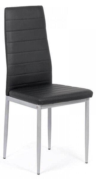 Scaun dining Vera 183, negru, piele ecologica