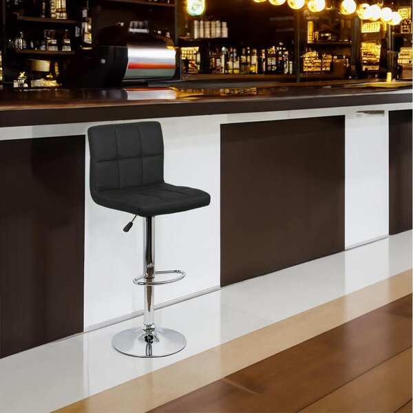 Scaun de bar Cortina, negru, piele ecologica