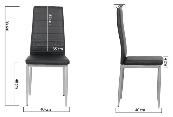 Scaun dining Vera 183, bej, piele ecologica