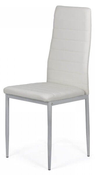 Scaun dining Vera 183, alb, piele ecologica