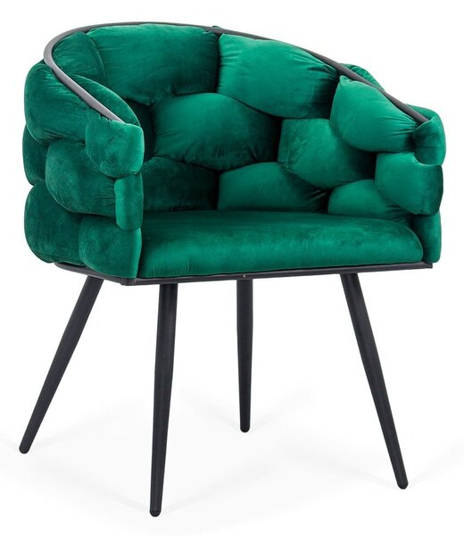 Scaun dining Daphne, verde, catifea