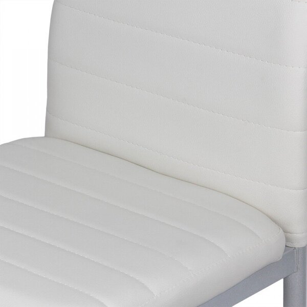 Scaun dining Vera 183, alb, piele ecologica