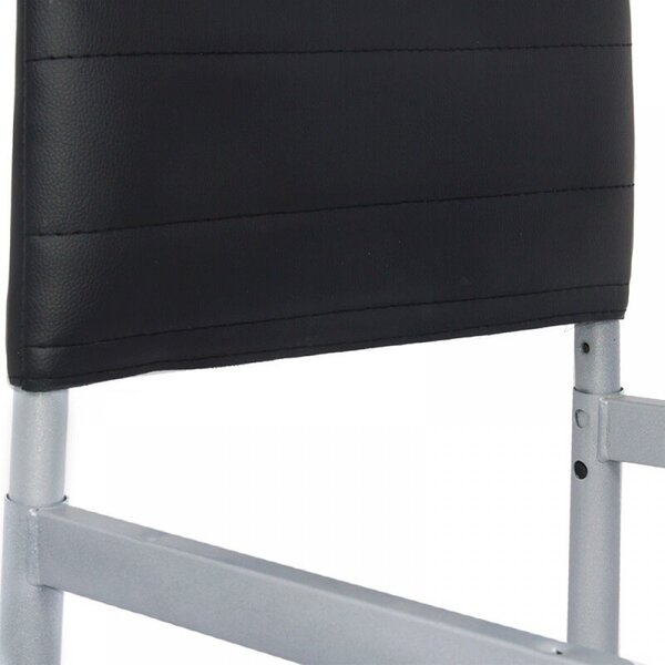 Scaun dining Vera 183, negru, piele ecologica