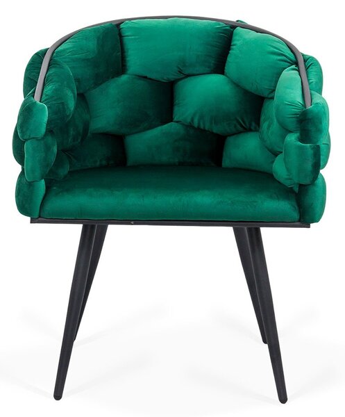 Scaun dining Daphne, verde, catifea