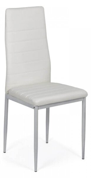 Scaun dining Vera 183, alb, piele ecologica