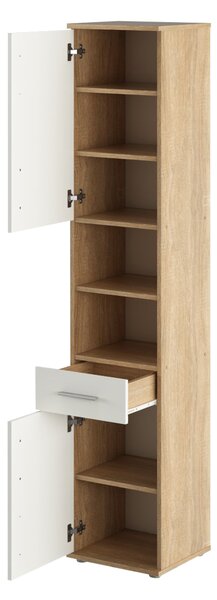 Dulap de baie înalt Leah 05 (stejar sonoma + alb mat). 1065350