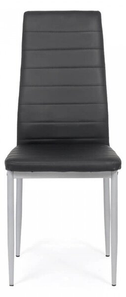 Scaun dining Vera 183, negru, piele ecologica